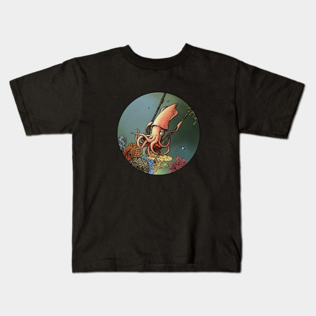 Squiddy à la Fragonard Kids T-Shirt by Cyborg One